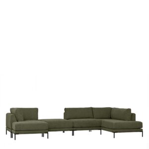 Basilicana Couchlandschaft Dunkelgrün in modernem Design 400 cm breit (fünfteilig)