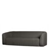 Basilicana Dreier Sofa Skandi Stil in Schwarzgrau Chenillegewebe