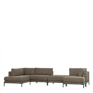 Basilicana Couchlandschaft Taupe mit fünf Sitzplätzen 400 cm breit