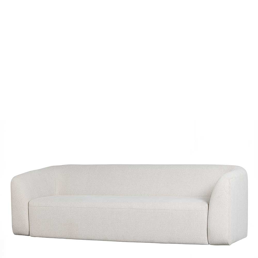 Basilicana Wohnzimmer Couch 240 cm breit in Cremefarben Chenillegewebe