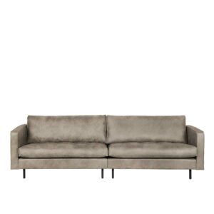 Basilicana Dreisitzer Couch in Grau Kunstleder 275 cm breit