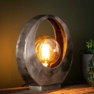 Rodario Design Tischlampe in Altsilberfarben Metall
