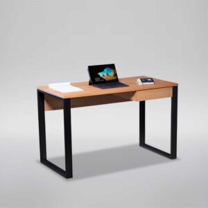 Möbel4Life Schreibtisch mit Schublade in Kernbuchefarben Schwarz