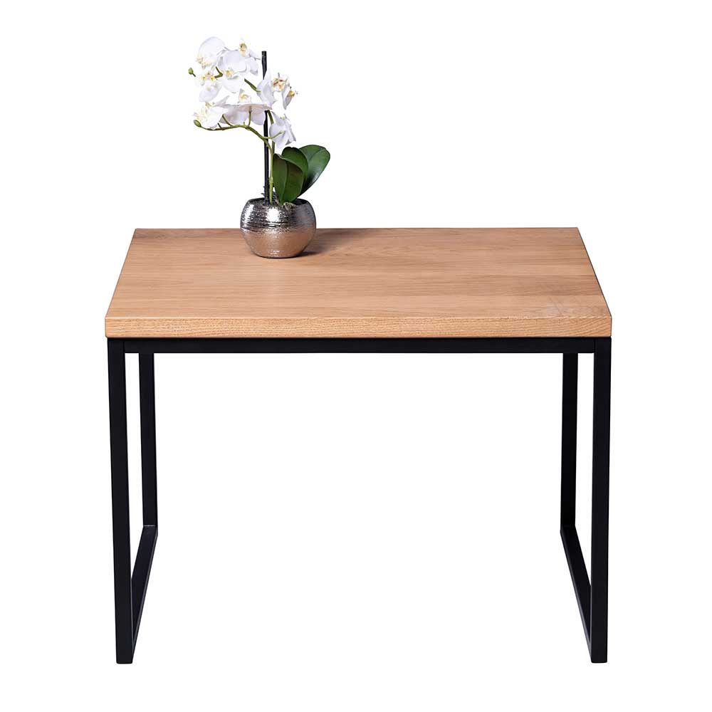 Möbel4Life Moderner Sofa Tisch aus Wildeiche Massivholz Metall