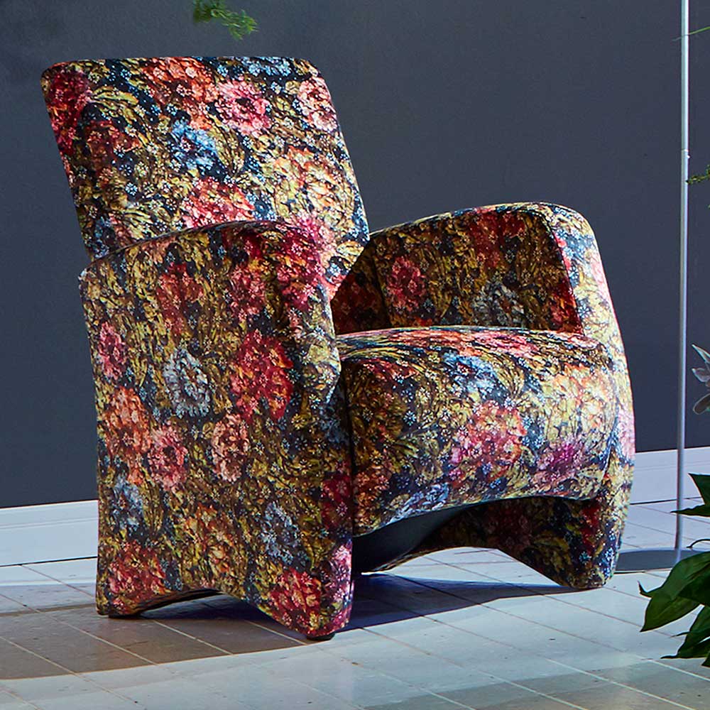 Brandolf Bunter Wohnzimmer Sessel mit Blumen Motiv 70 cm breit