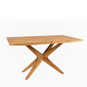4Home Moderner Tisch Massivholz aus Wildeiche Spider Gestell