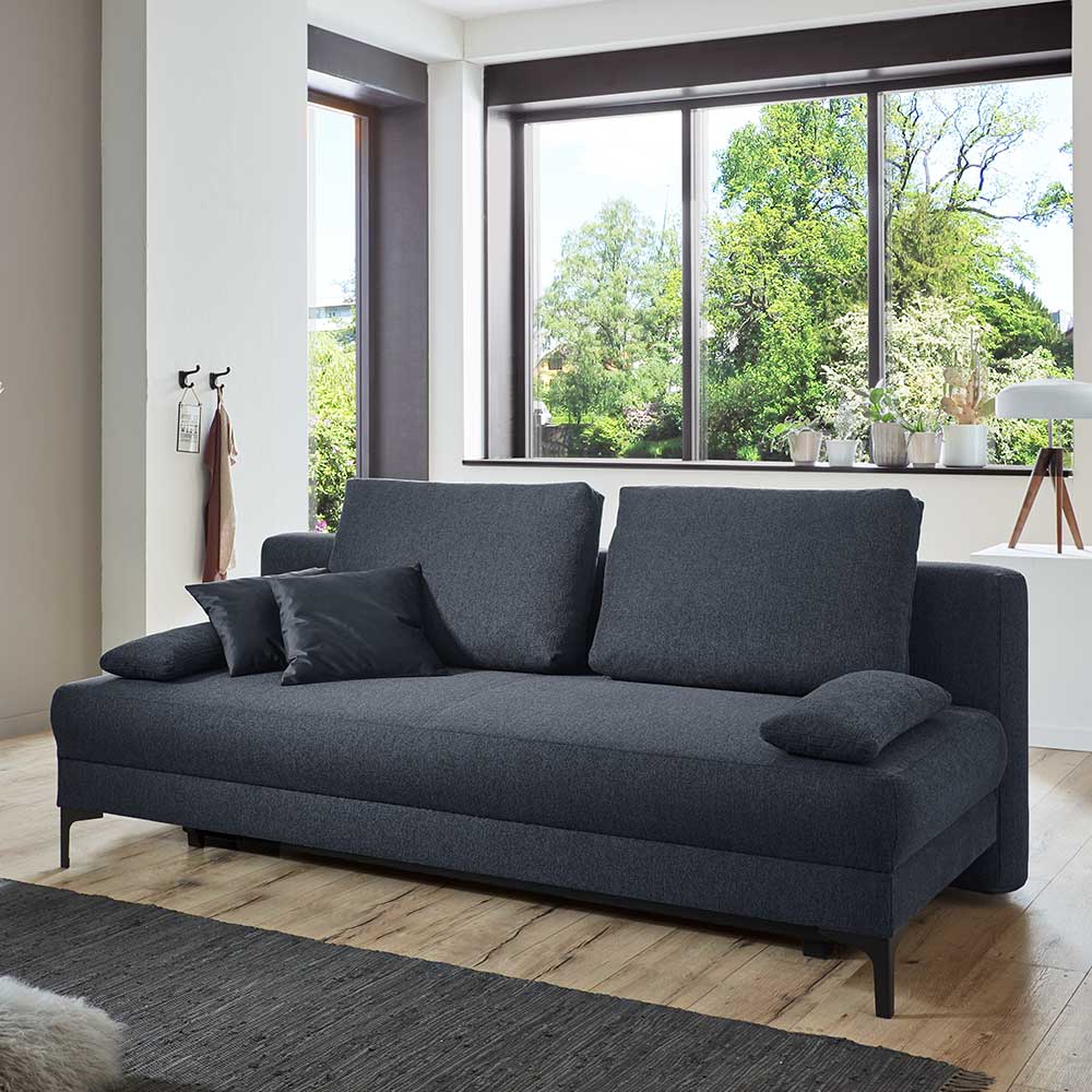 Brandolf Wohnzimmer Sofa in Blau Flachgewebe Schlaffunktion