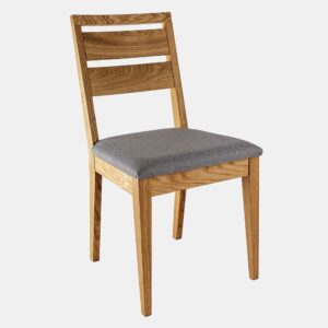 4Home Stuhl Massiv aus Wildeiche Massivholz Bezug aus Flachgewebe (2er Set)