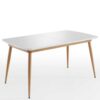 iMöbel Tisch Esszimmer Skandi Stil mit einer Einlegeplatte Hochglanz Weiß