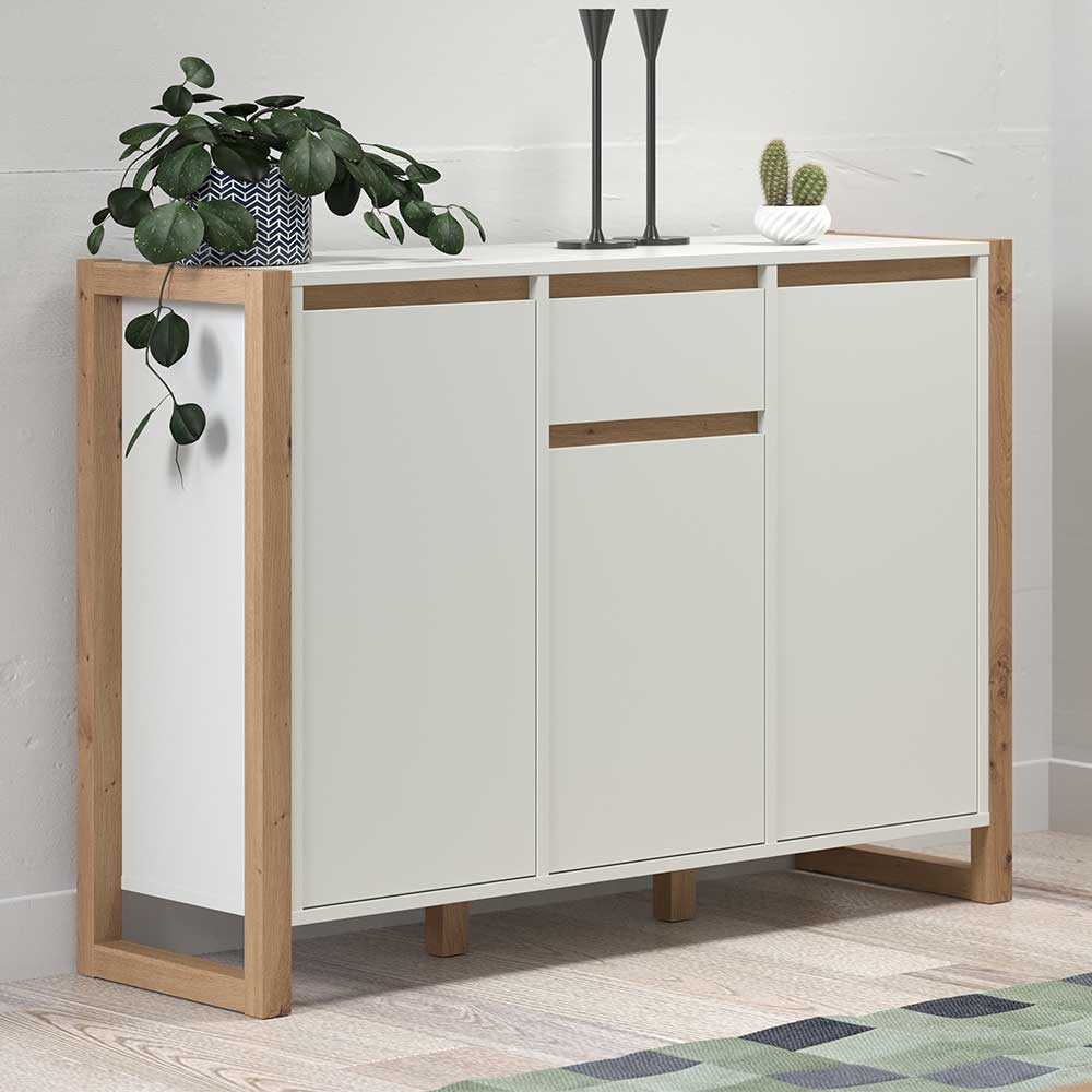 TopDesign Wohnzimmerkommode im Skandi Design 113 cm breit - 86 cm hoch