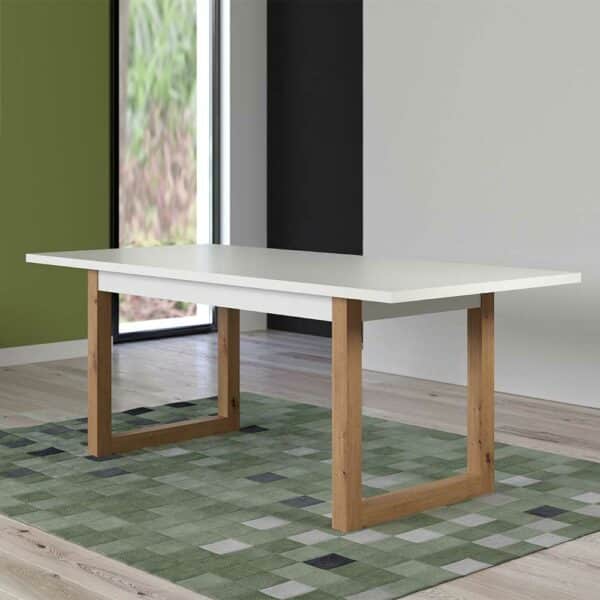 TopDesign Tisch Esszimmer mit Mittelauszug im Skandi Design 160-200 cm breit