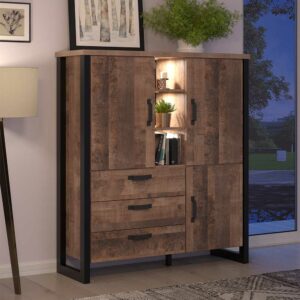 TopDesign Highboard mit Schubladen im Industry und Loft Stil 155 cm hoch