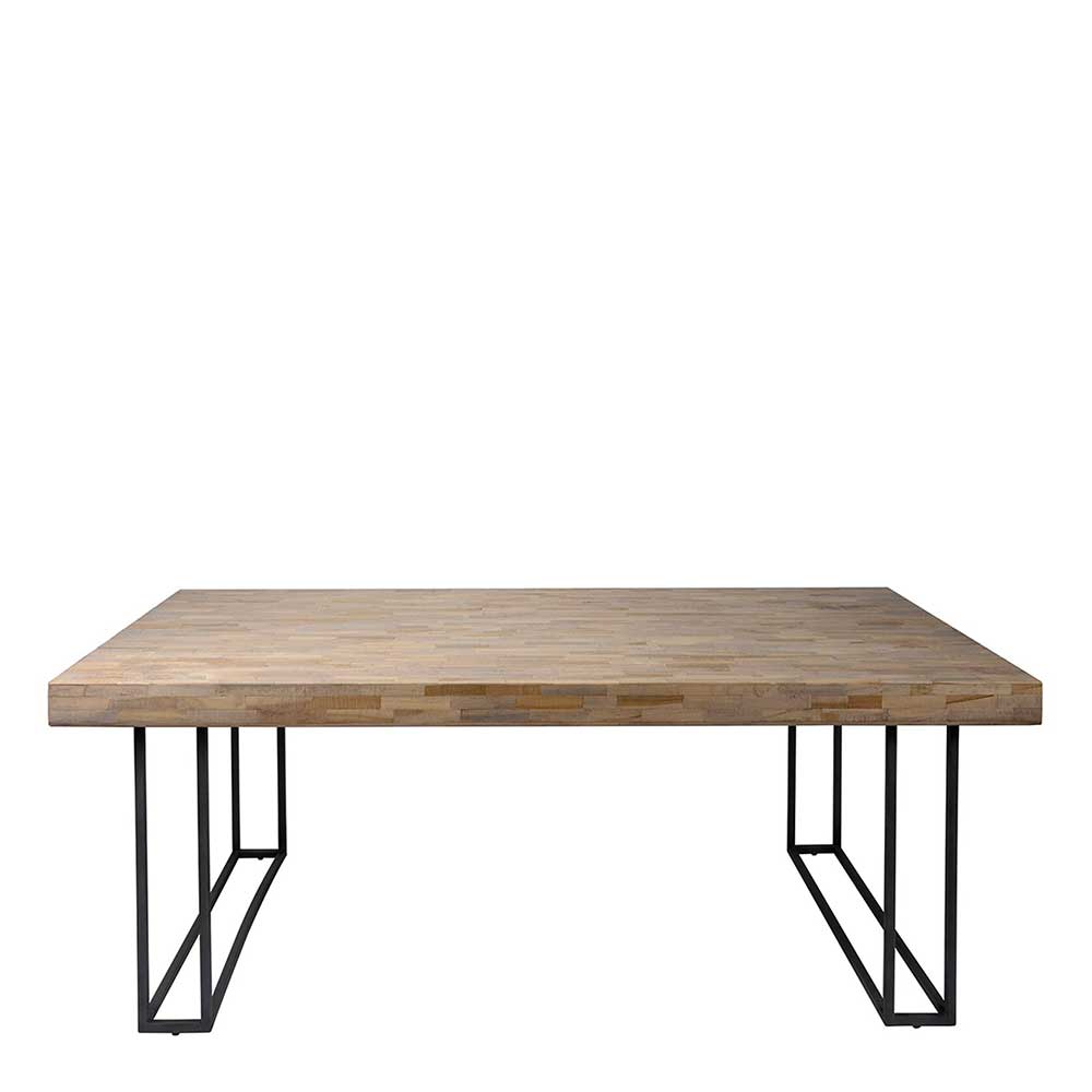 Rodario Tisch Esszimmer rustikal aus Akazie Massivholz Metall