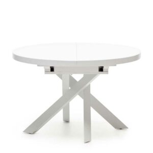 4Home Tisch Esszimmer in Weiß Metall Mikado Fußgestell
