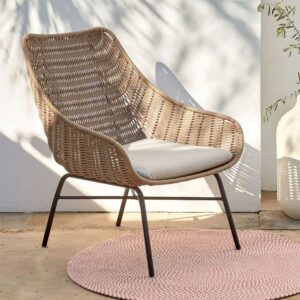 4Home Lounge Sessel für wettergeschützte Terrasse Beige (2er Set)