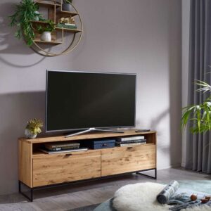 Basilicana TV Möbel aus Wildeiche Massivholz & Metall modernem Design