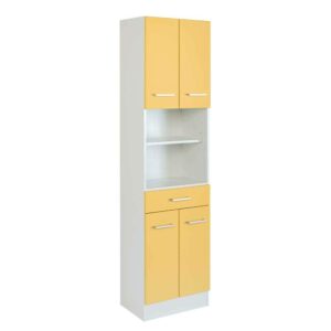 Star Möbel Bad Hochschrank in Gelb und Weiß 50 cm breit
