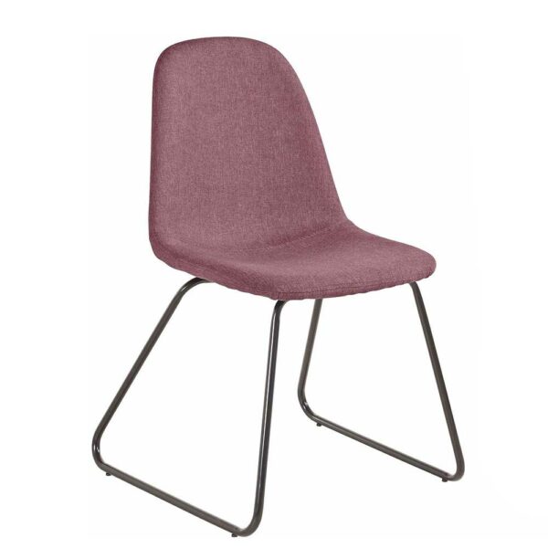 Möbel4Life Stühle in Rosa Webstoff Metallbügeln (2er Set)