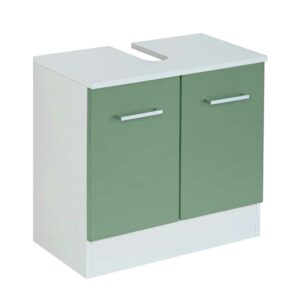 Star Möbel Waschbeckenunterschrank in Grün und Weiß 2 Türen