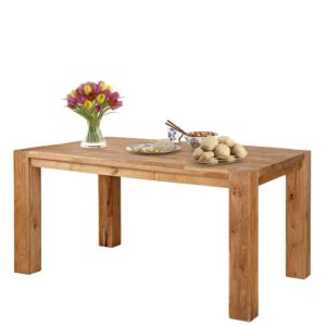 Möbel4Life Holztisch aus Eiche Massivholz 2 Ansteckplatten