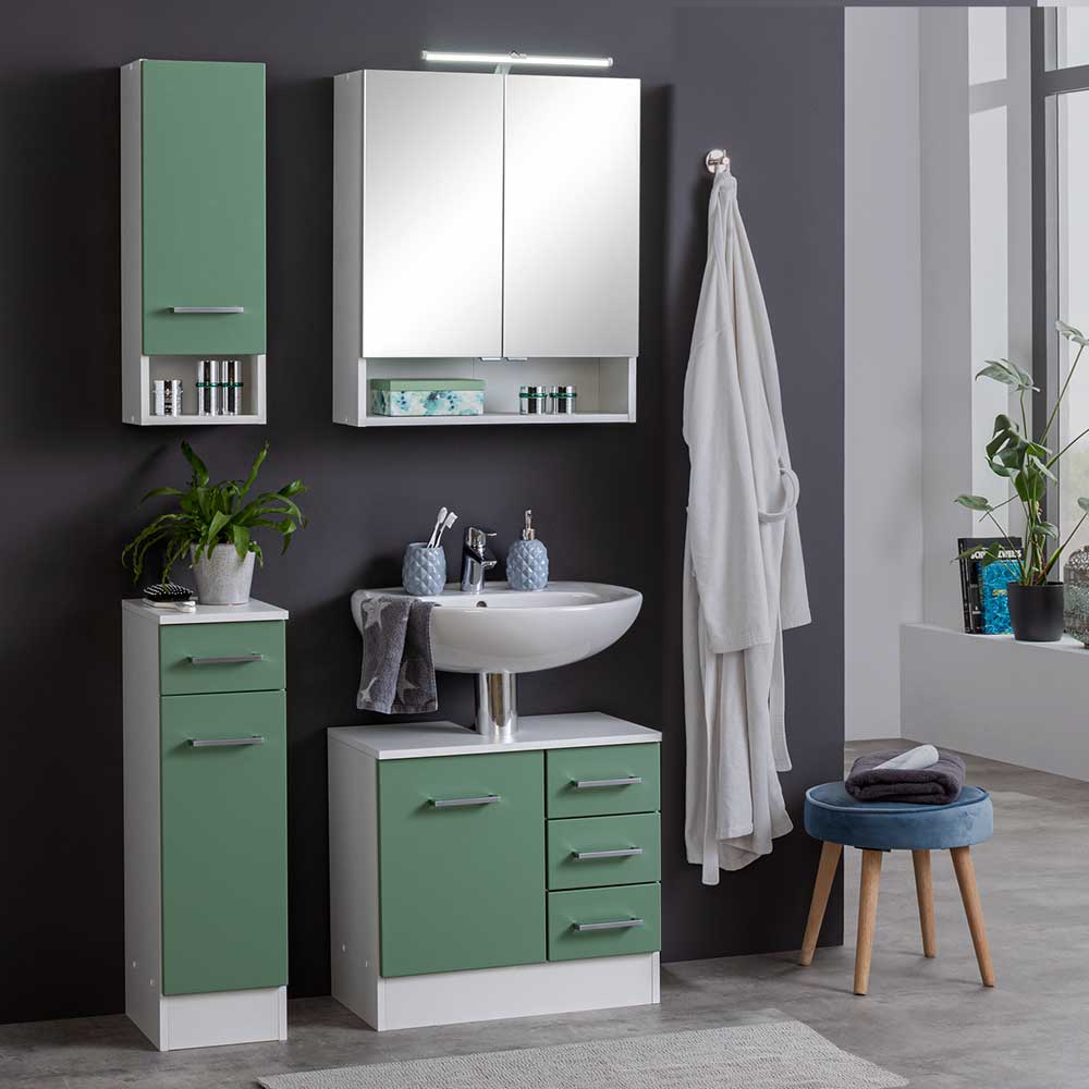 Star Möbel Modernes Badezimmer Set in Grün Weiß (vierteilig)