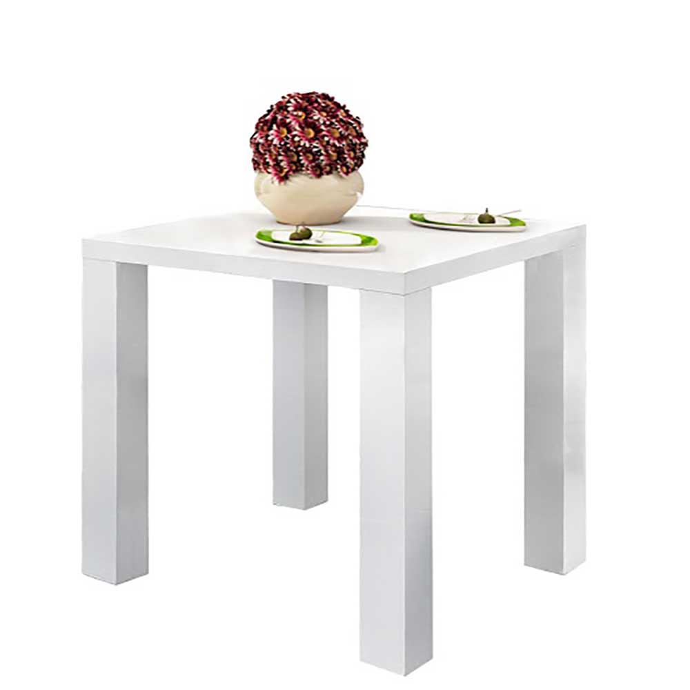 Möbel4Life Hochglanz Küchentisch in Weiß 75 cm hoch