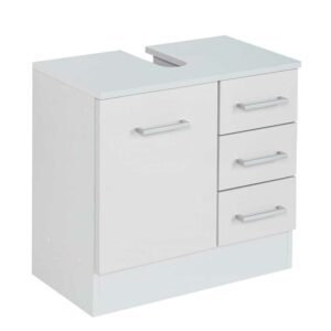 Star Möbel Weißer Waschbeckenunterschrank 60 cm breit Tür und Schubladen