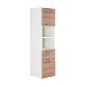 Möbel4Life Badschrank in Weiß und Eichefarben Made in Germany