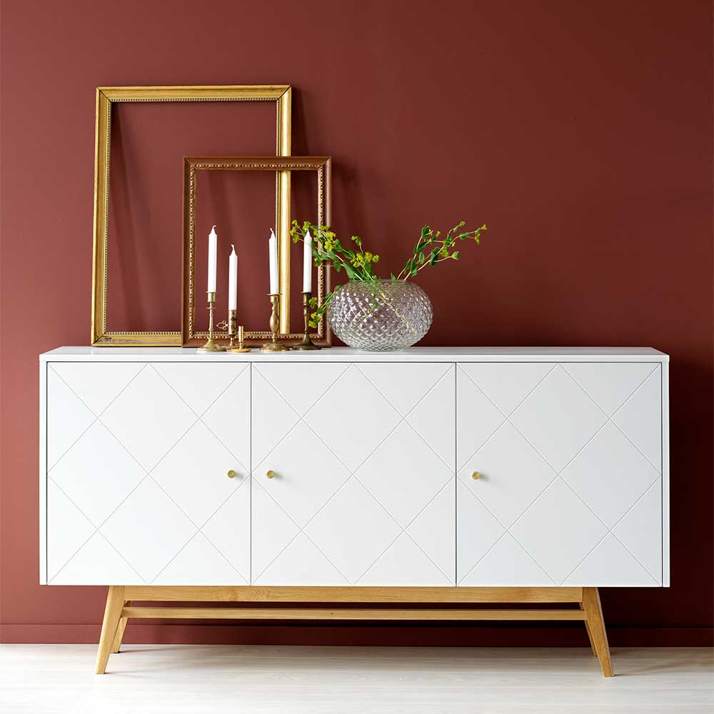 TopDesign Sideboard in Weiß Eichefarben