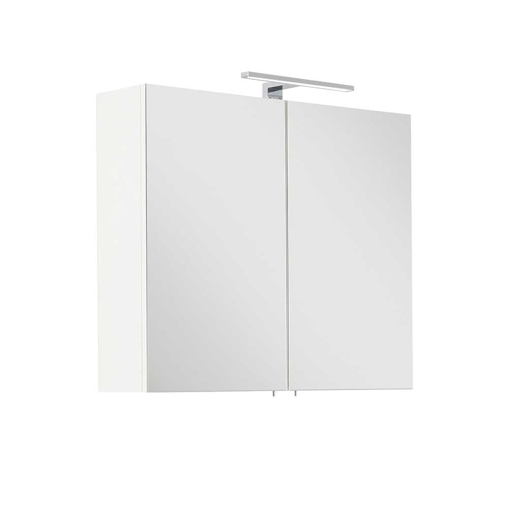 Möbel4Life Badezimmer Spiegelschrank in Weiß LED Beleuchtung
