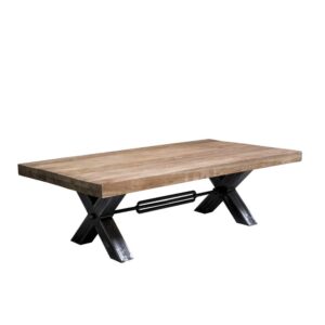 Wooding Nature Industry Couchtisch aus Teak Massivholz Metall