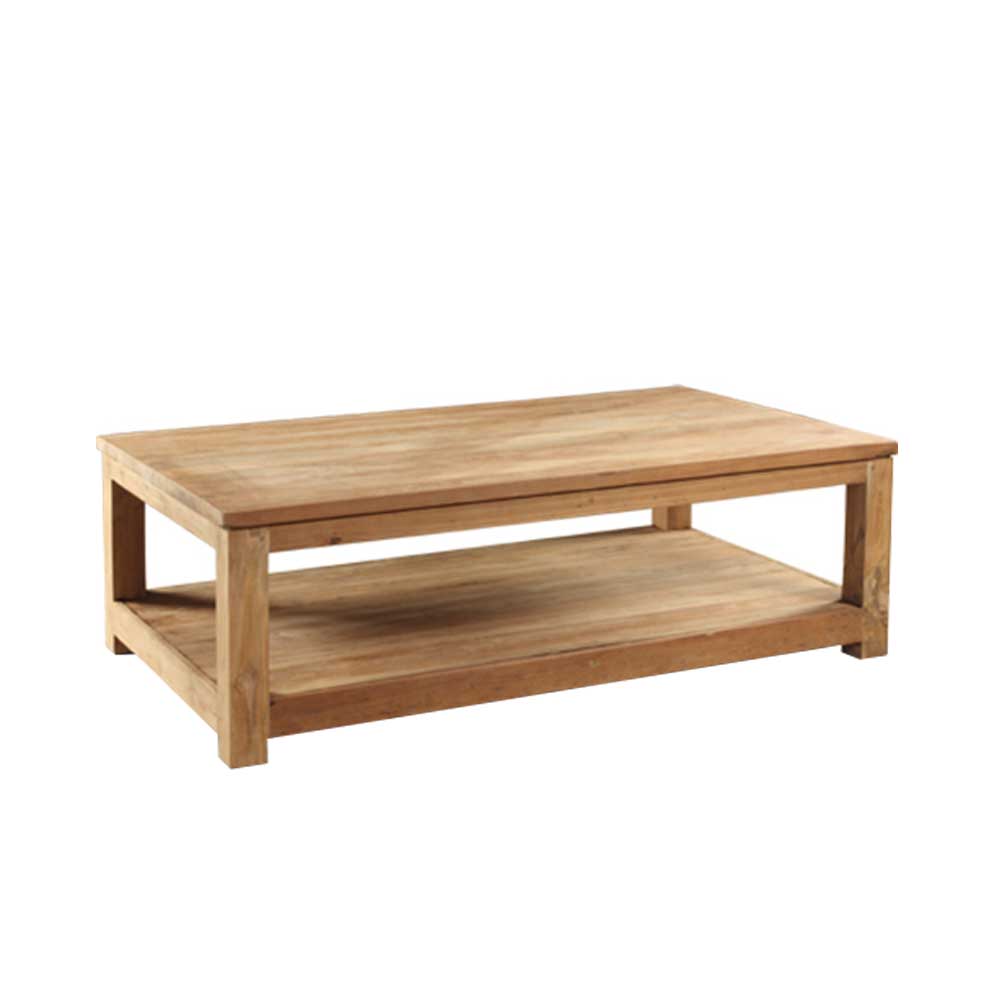 Wooding Nature Wohnzimmer Couchtisch aus Teak Massivholz 120 cm