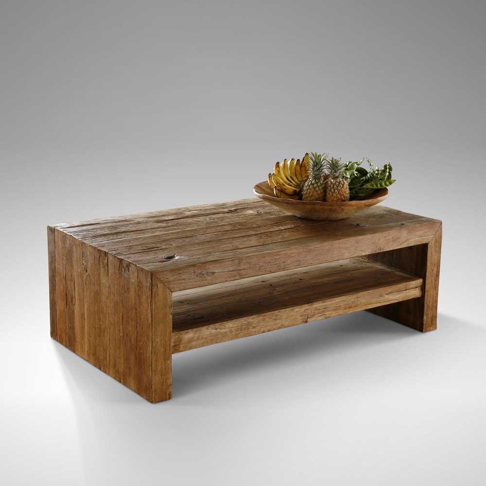 Wooding Nature Couchtisch aus Teak Massivholz unbehandelt