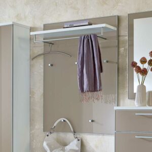 Homedreams Wandpaneel Garderobe in Taupe Glas Weiß