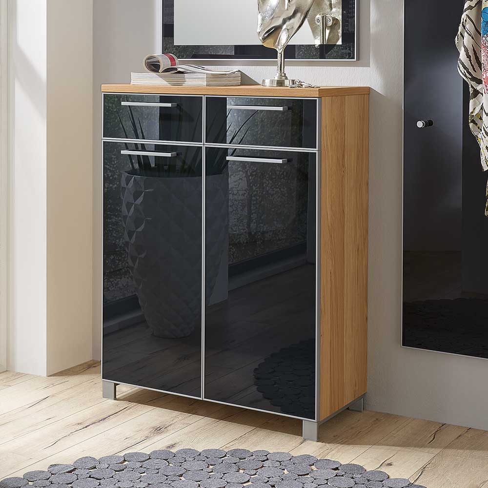 Homedreams Design Schuhschrank in Anthrazit Glas beschichtet modern