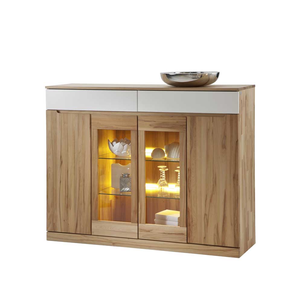 Dreaming Forest Esszimmer Highboard aus Kernbuche Massivholz LED Beleuchtung