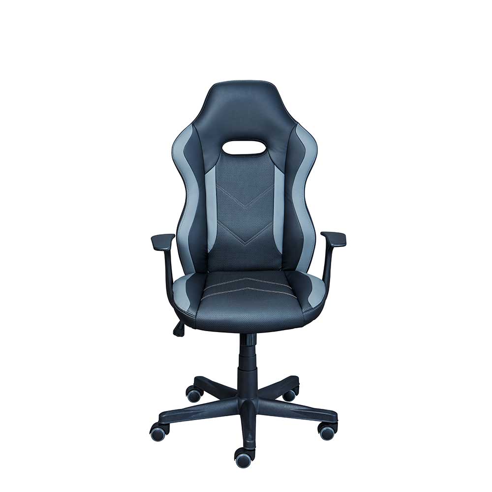 TopDesign Ergonomischer Bürostuhl in Schwarz und Grau verstellbarer Rückenlehne