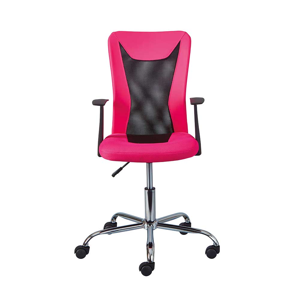 TopDesign Schreibtischstuhl in Pink und Schwarz höhenverstellbar