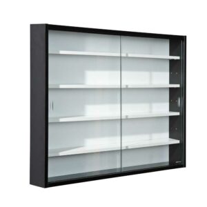 TopDesign Sammlervitrine in Weiß und Schwarz 80 cm breit