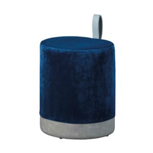TopDesign Polsterhocker in Blau und Hellgrau Samtbezug