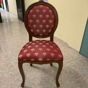 Basilicana Stuhl in Rot Goldfarben gemustert Barock Design