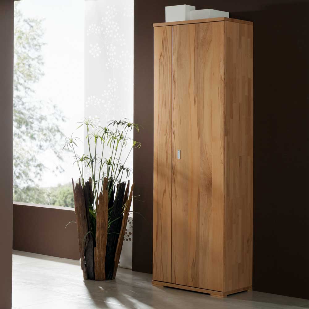 Wooding Nature Garderobenschrank aus Kernbuche Massivholz mit Kleiderstange