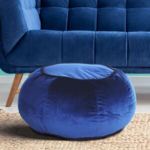 Doncosmo Samt Sitzpouf in Blau Orientalischen Design