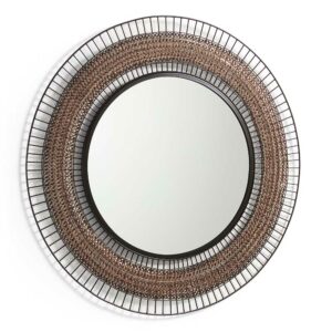 4Home Vintage Spiegel in Kupferfarben und Schwarz rund
