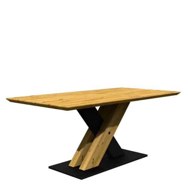 Natura Classico Tisch Esszimmer hochwertig aus Eiche Massivholz und Metall Schweizer Kante
