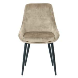 Möbel Exclusive Stuhl Set Beige Samt 48 cm breit Gestell aus Metall (2er Set)