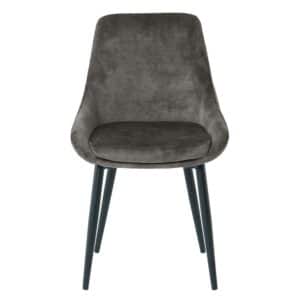 Möbel Exclusive Stuhl Set Dunkelgrau Samt 48 cm breit Gestell aus Metall (2er Set)