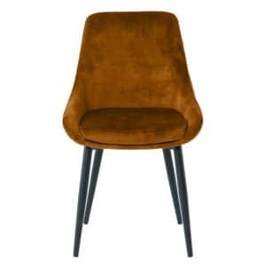 Möbel Exclusive Stuhl Set Samt in Ocker Gelb Gestell aus Metall (2er Set)
