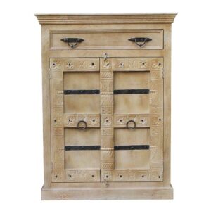 Möbel Exclusive Garderobenschrank aus Mangobaum Massivholz Shabby Chic Stil