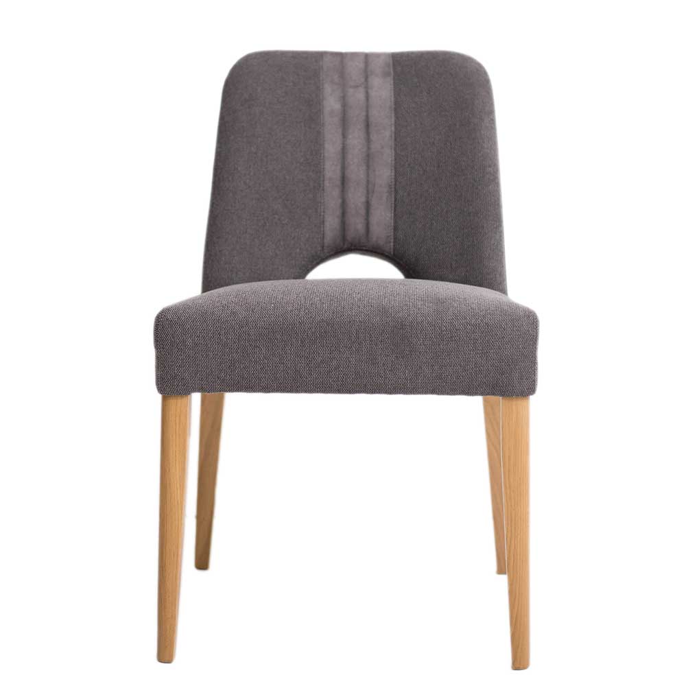 Basilicana Esstisch Stuhl 53 cm breit Bezug aus Webstoff und Velours